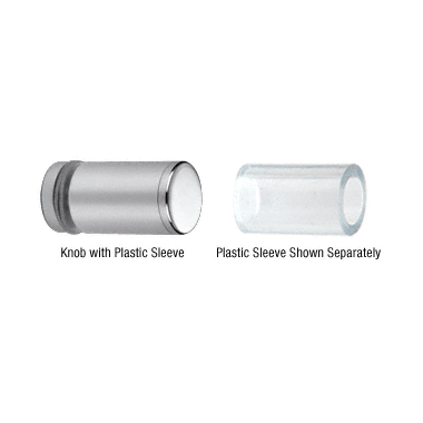 Cylinder Style Single-Sided Shower Door Knob With Plastic Sleeve