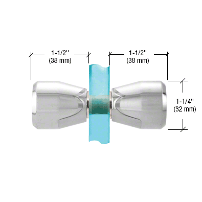 Polished Back-to-Back Bow-Tie Style Knobs