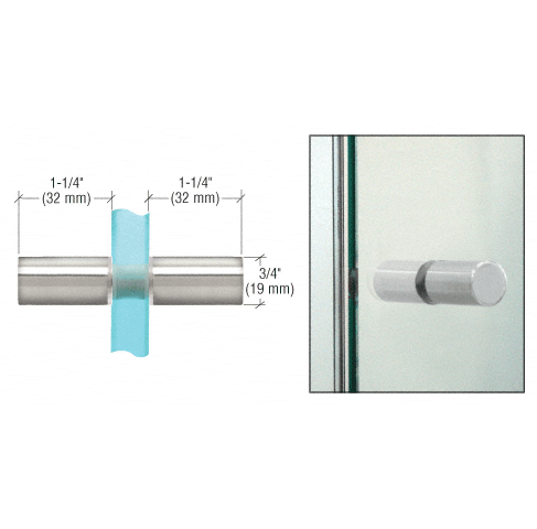 Polished Cylinder Style Back-to-Back Shower Door Knobs