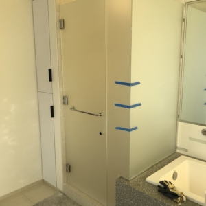 Upload Shower Doors with low iron satin etch Las Vegas